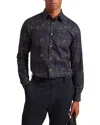 Ted Baker Frankkn Regular Fit Floral Check Cotton Shirt In Blue