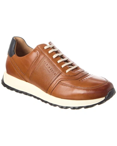 Ted Baker Frayne Retro Leather Sneaker In Brown