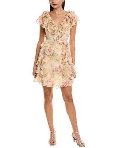 Ted Baker Womens Tan Ammiah Ruffle-trim Woven Mini Dress In Neutral |  ModeSens
