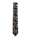 Ted Baker Frinton Orchid Print Silk Classic Tie In Black