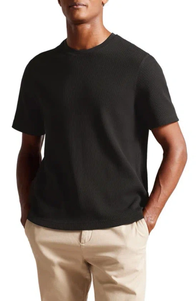 Ted Baker Frute Waffle Knit T-shirt In Black