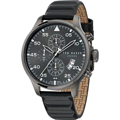 Ted Baker Fulmaar Chronograph Leather Strap Watch, 44mm