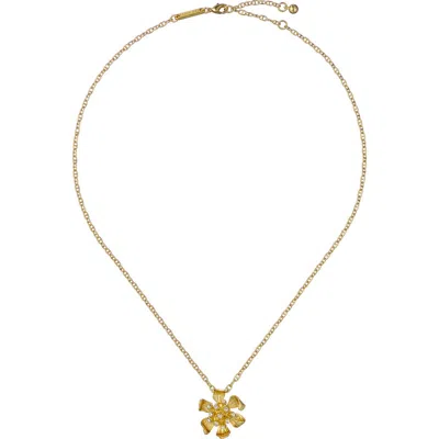 Ted Baker Furina Furled Flower Pendant Necklace In Gold