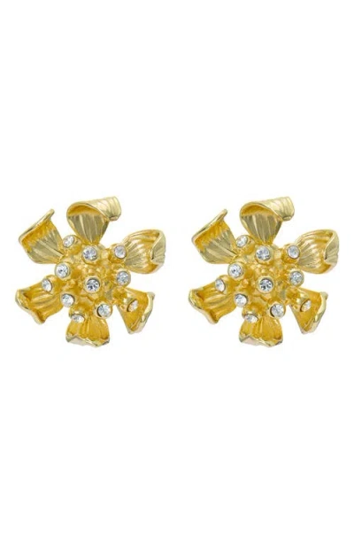 Ted Baker Futura Furled Flower Stud Earrings In Gold