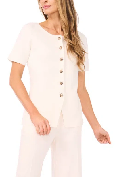 Ted Baker Gail Longline Split Hem Button-up Shirt In White