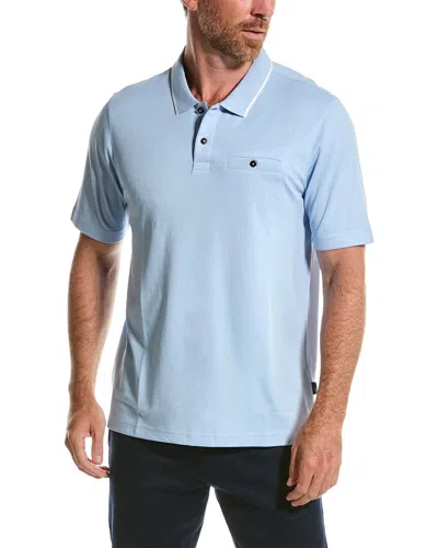 Ted Baker Galton Slub Polo Shirt In Blue