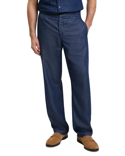 Ted Baker Ganmo Relaxed Chambray Trousers In Blue