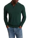 Ted Baker Gaten Long Sleeve Textured Stitch Polo In Green