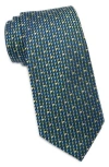 Ted Baker Geary Mini Geometric Silk Tie In Green