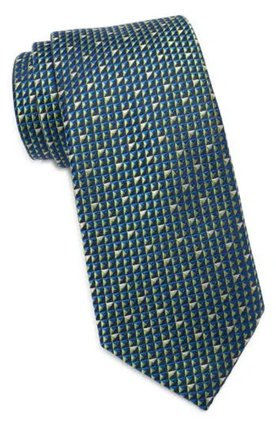 Ted Baker Geary Mini Geometric Silk Tie In Green