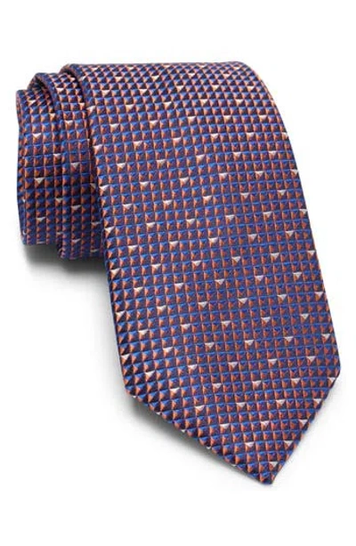 Ted Baker Geary Mini Geometric Silk Tie In Orange