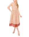 Ted Baker Mixed Geo Print Linen Midi Dress In Pink