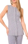 Ted Baker Geo Print Sleeveless Button-up Tunic In Blue