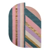 Ted Baker Geometric Handmade Tufted Wool Teal/gold/pink Area Rug In Teal,gold,pink