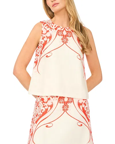 Ted Baker Georgia Floral Print Linen Sleeveless Top In Neutral