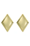 Ted Baker Georgie Large Diamond Shape Stud Earrings In Gold