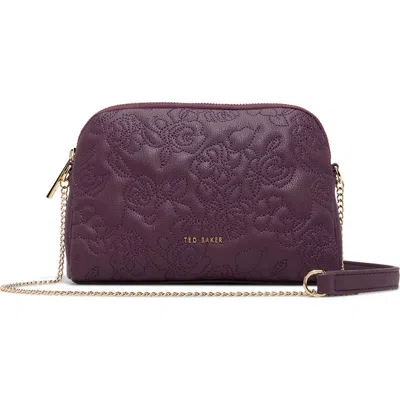 Ted Baker Ginny Faux Leather Crossbody Bag In Wine