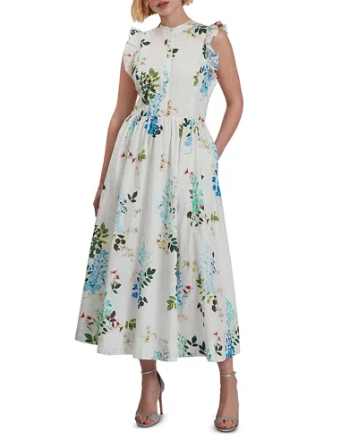 Ted Baker Giolia Floral Midi Dress In White