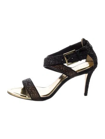 Pre-owned Ted Baker Glitter Sandals In Black
