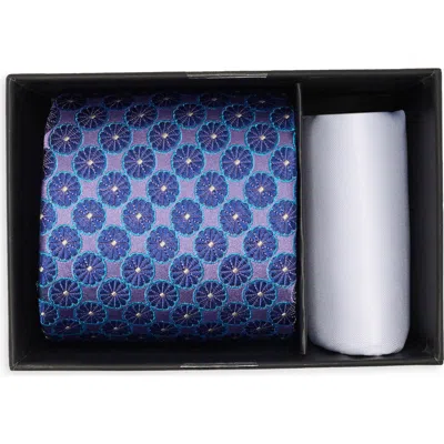 Ted Baker Golborne Florette Tie & Pocket Square Set In Purple