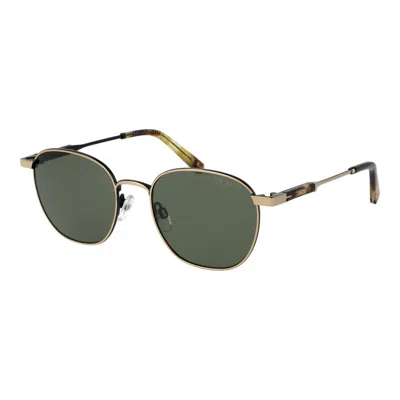 Ted Baker Gold Metal Sunglasses In Green
