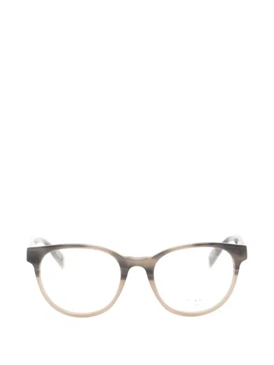 Ted Baker Gradient-effect Round-frame Glasses In Brown