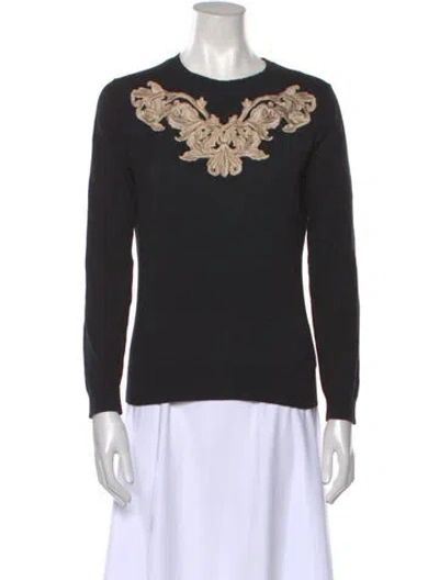 Pre-owned Ted Baker Graphic Print Crew Neck Sweater In Black