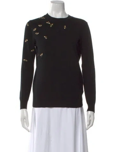 Pre-owned Ted Baker Graphic Print Crew Neck Sweater In Black