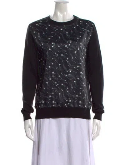Pre-owned Ted Baker Graphic Print Crew Neck Sweater In Black