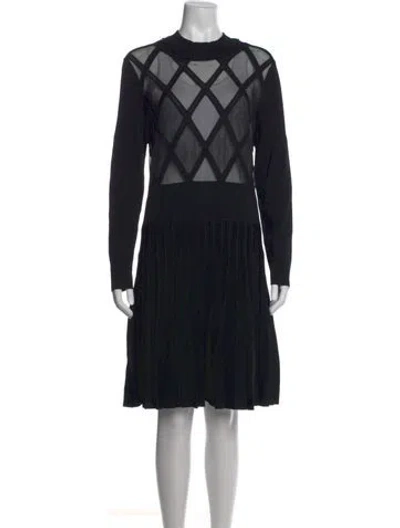 Pre-owned Ted Baker Graphic Print Knee-length Dress In Black