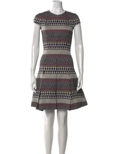 Pre-owned Ted Baker Graphic Print Knee-length Dress In Blue
