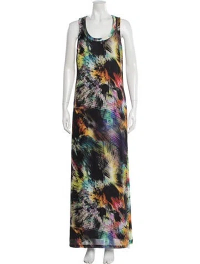 Pre-owned Ted Baker Graphic Print Long Dress In Multi