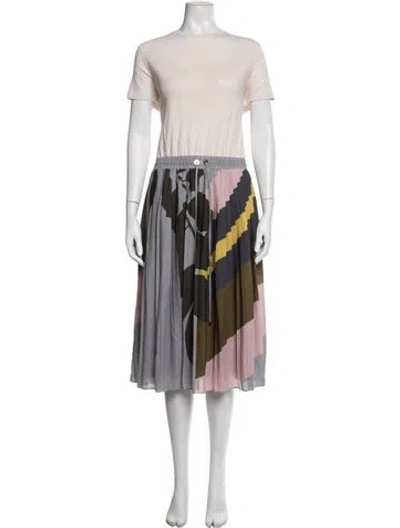 Pre-owned Ted Baker Graphic Print Midi Length Dress In Multicolor