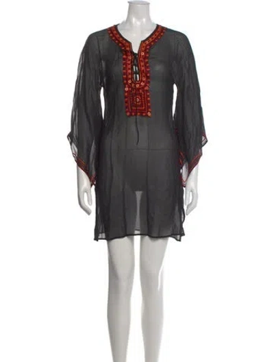 Pre-owned Ted Baker Graphic Print Mini Dress In Gray
