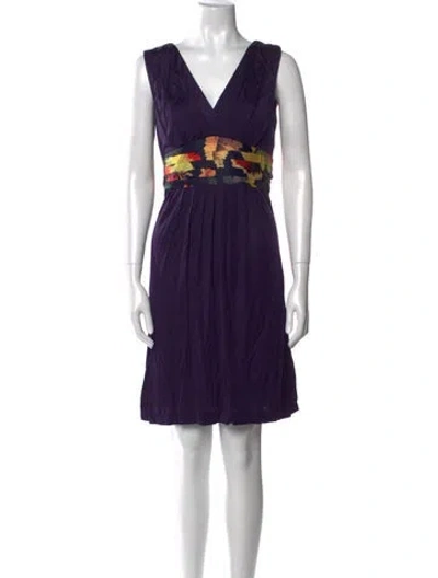 Pre-owned Ted Baker Graphic Print Mini Dress In Purple