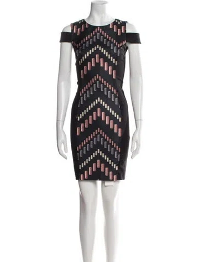 Pre-owned Ted Baker Graphic Print Mini Dress W/ Tags In Black