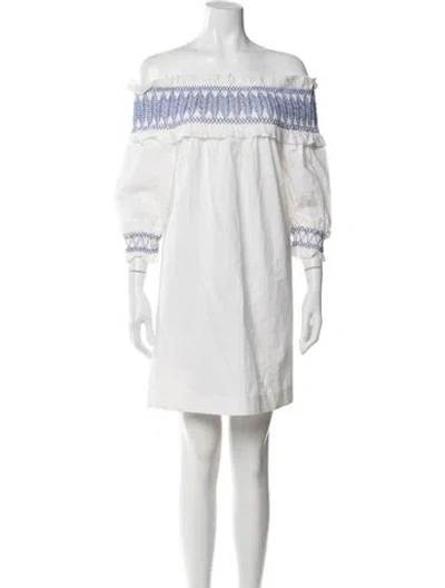 Pre-owned Ted Baker Graphic Print Mini Dress In White