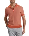 Ted Baker Gregry Small Stitch Knit Polo In Red