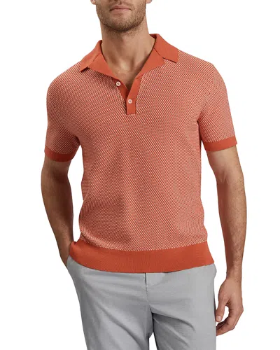 Ted Baker Gregry Small Stitch Knit Polo In Red
