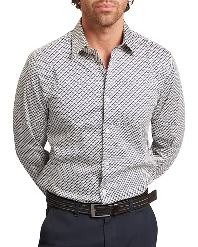Ted Baker Grelish Slim Fit Geo Print Stretch Cotton Button-up Shirt In Gray