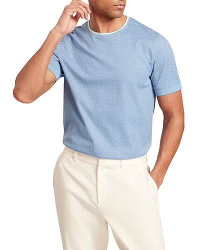 Ted Baker Hagen Branded T Texture Cotton Stretch Tee In Blue