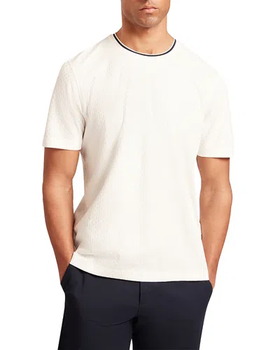 Ted Baker Hagen Branded T Texture Cotton Stretch Tee In White