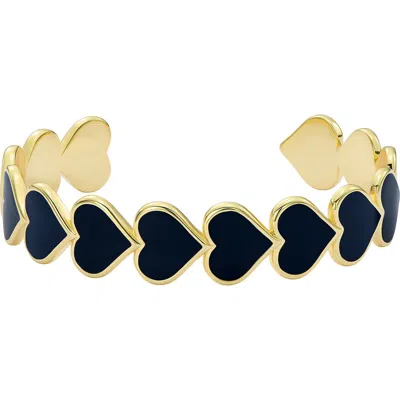 Ted Baker Haidyn Enamel Heart Cuff In Black