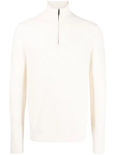 Ted Baker Half Zip-front Jumper In White