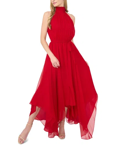 TED BAKER TED BAKER HALTER NECK HANDKERCHIEF HEM MIDI DRESS