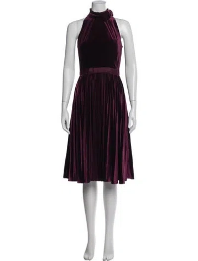 Pre-owned Ted Baker Halterneck Knee-length Dress In Purple