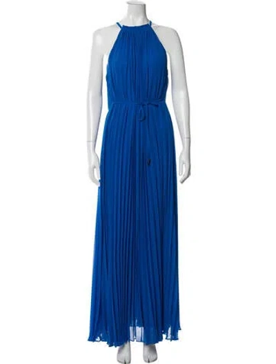 Pre-owned Ted Baker Halterneck Long Dress In Blue