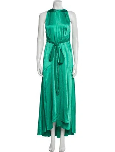 Pre-owned Ted Baker Halterneck Long Dress In Green