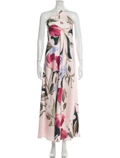 Pre-owned Ted Baker Halterneck Long Dress In Pink