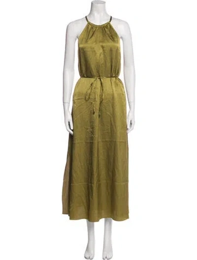 Pre-owned Ted Baker Halterneck Long Dress W/ Tags In Green